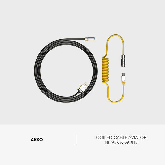 AKKO Coiled Cable Aviator - Black & Gold