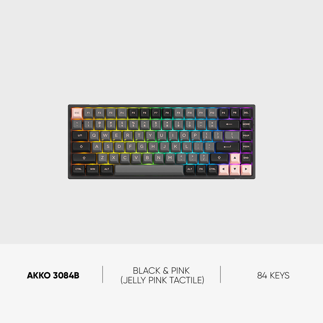 AKKO Keyboard 3084B - Black & Pink