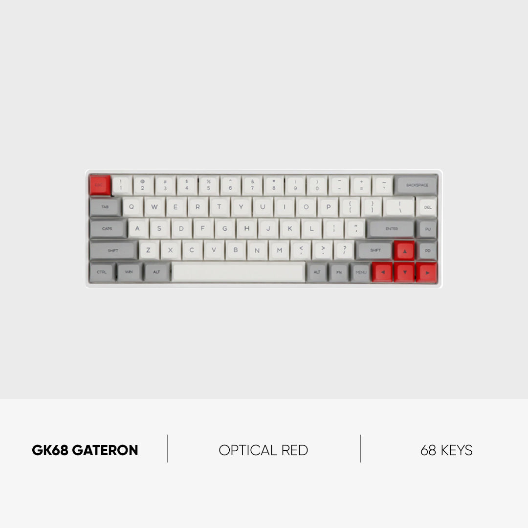 GK68 GATERON OPTICAL RED Caps: Wt | Case: Wt